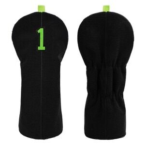 Craftsman Golf Custom Hook-And-Loop Black Golf Club Headcover Easy Attach Patch